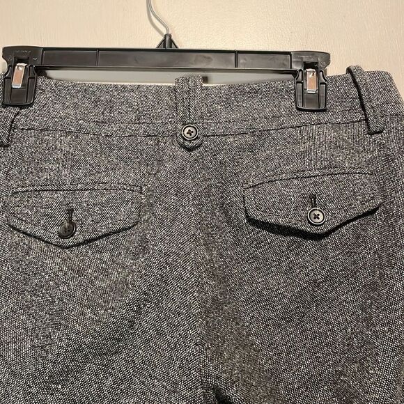 LOFT- “Marisa” Wool Silk Blend Low Rise Wide Leg Flare Cuffed Dress Pants Size 4 - Picture 6 of 9